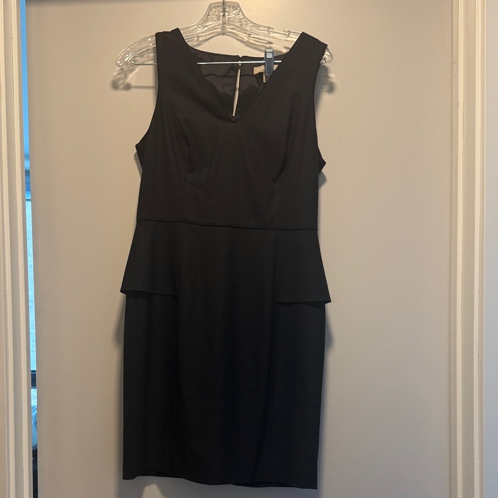 Banana Republic Elegant Black Peplum Midi Dress
